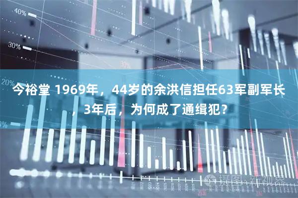今裕堂 1969年，44岁的余洪信担任63军副军长，3年后，为何成了通缉犯？